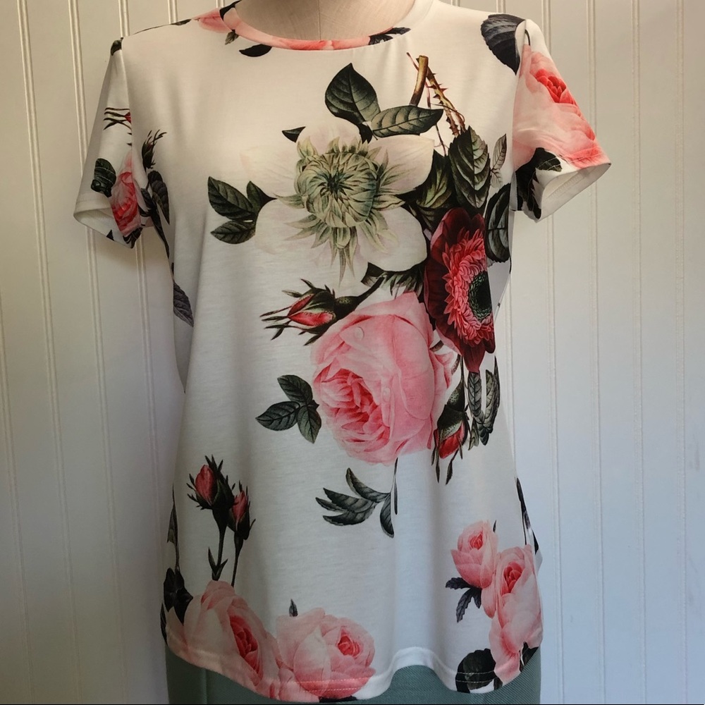 SHEIN Dressy Floral Tee Size Medium